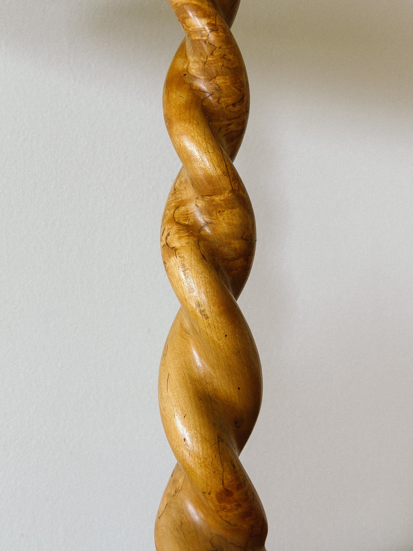 EARLY 20 C. BIRCH WOOD TWIST LAMP, French