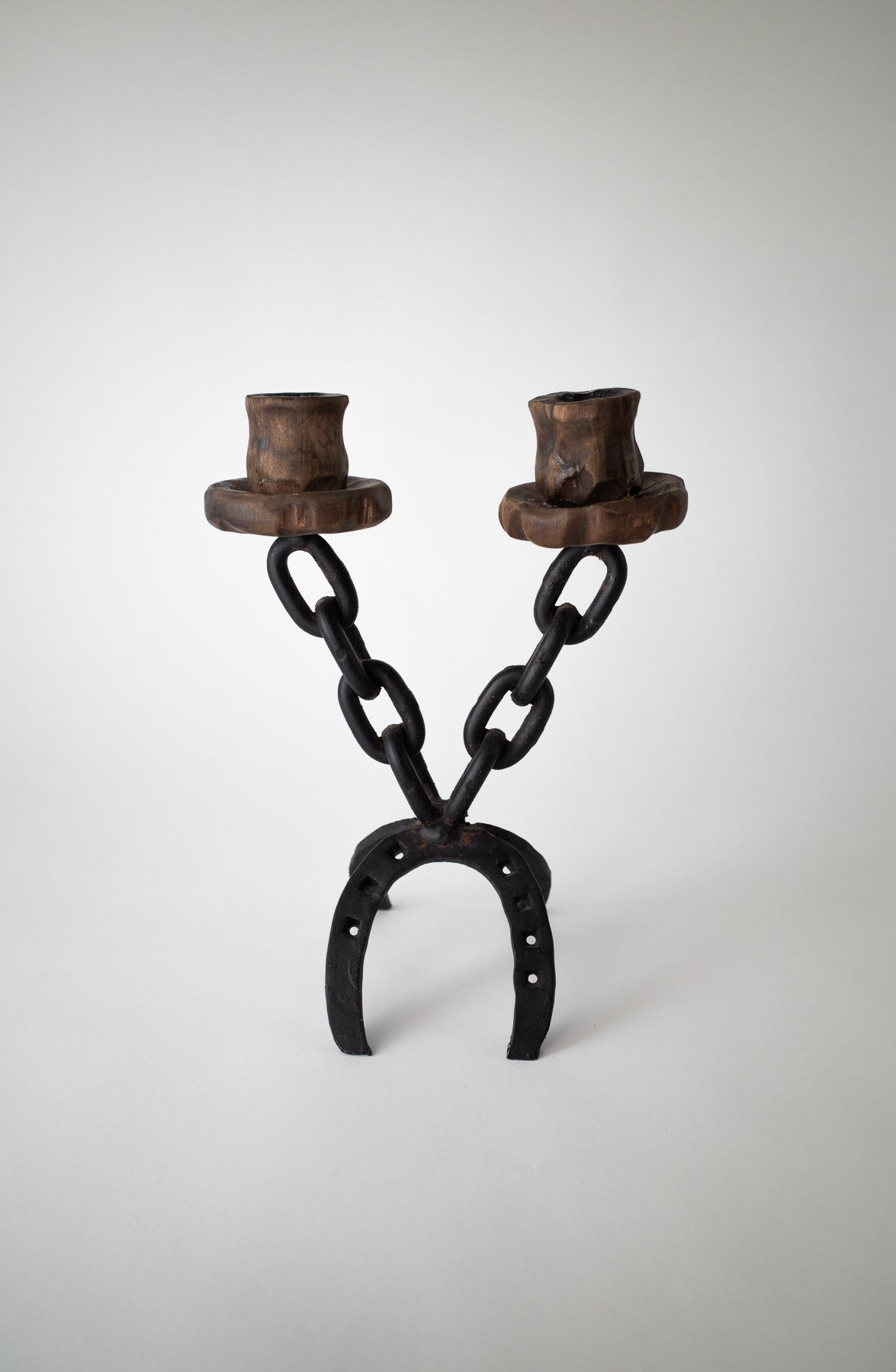 Spanish Chainlink Horseshoe Candle Holder