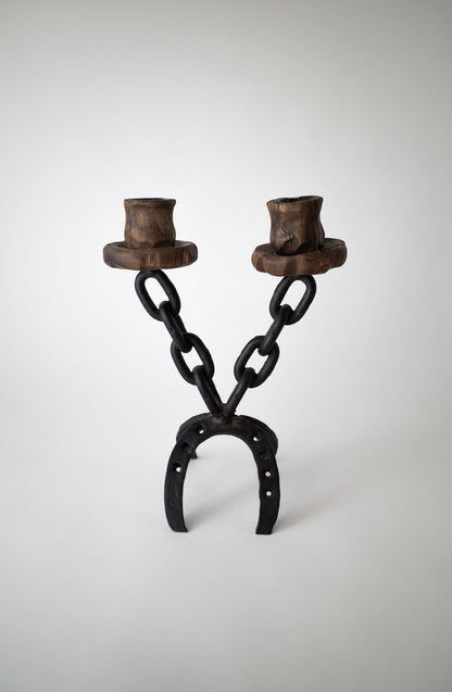 Spanish Chainlink Horseshoe Candle Holder