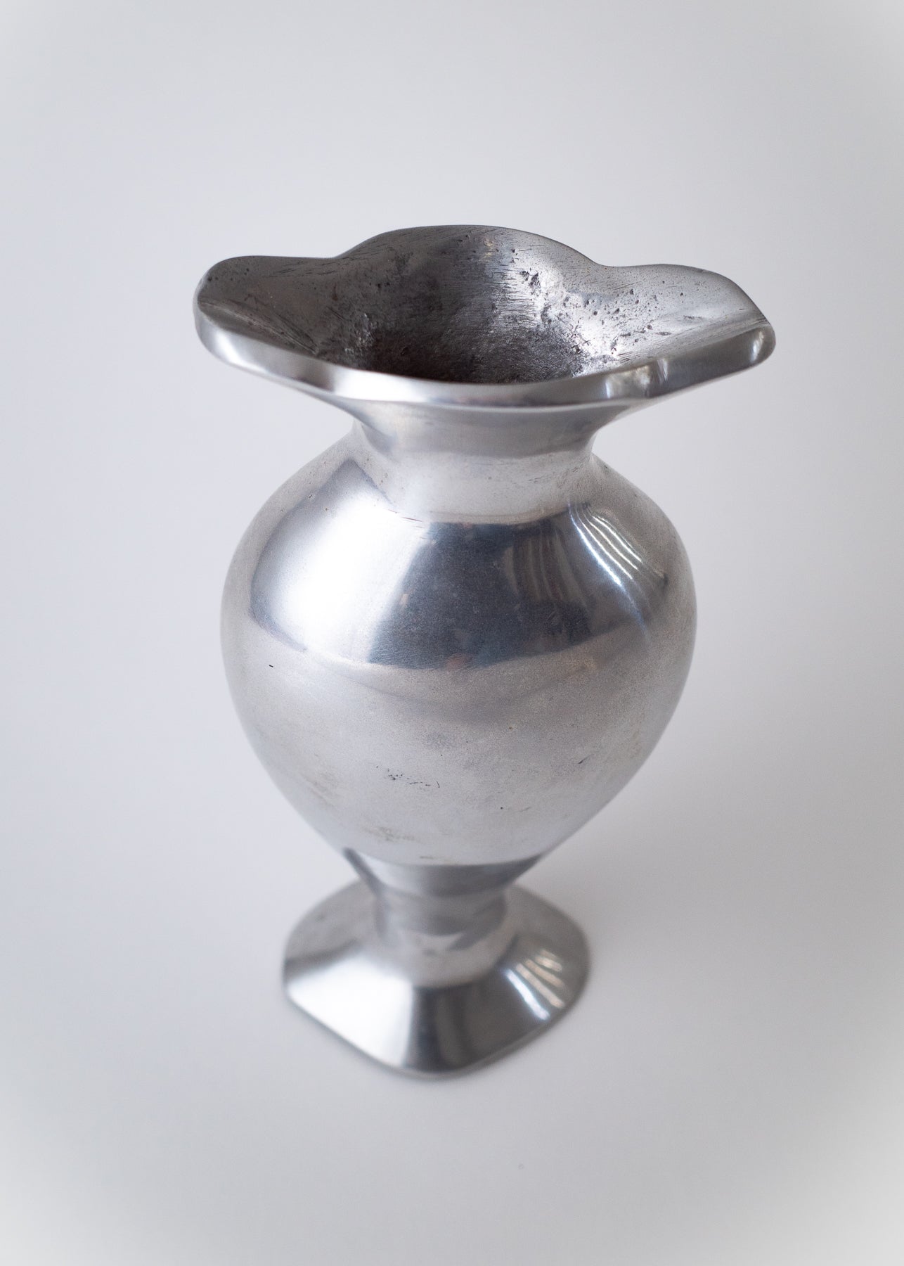 French Sculptural Metal Vase