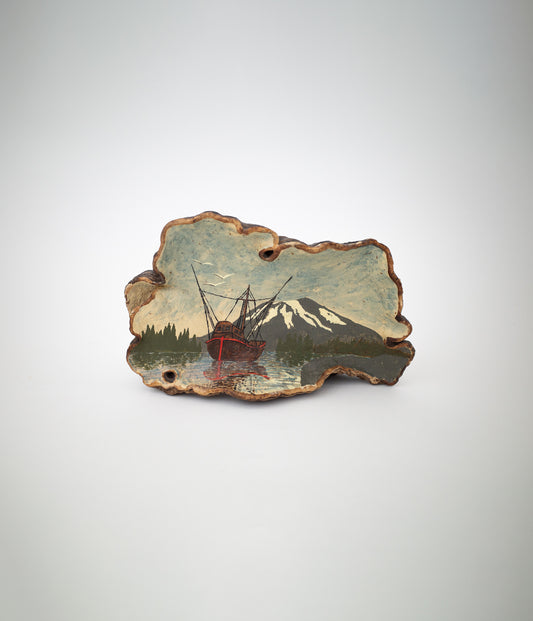 Painting of Alaskan fishing boat on Tree Wood, Anonymous