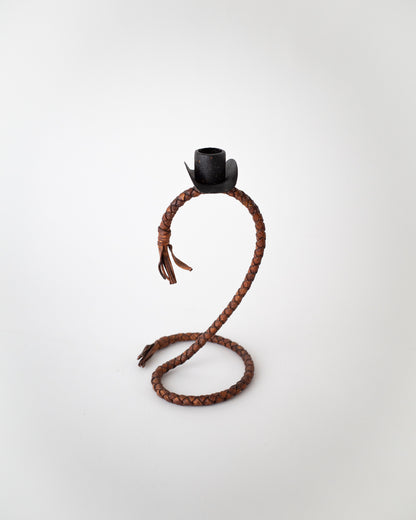 Leather Steel Lasso Candlestick