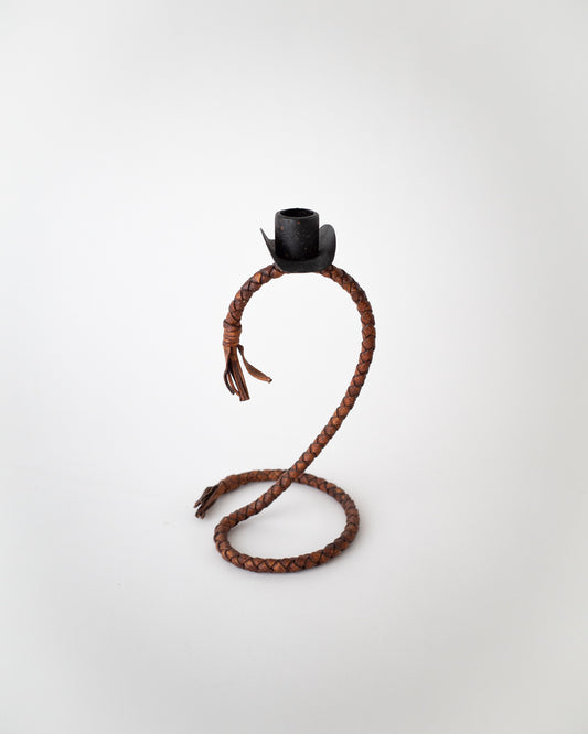 Leather Steel Lasso Candlestick