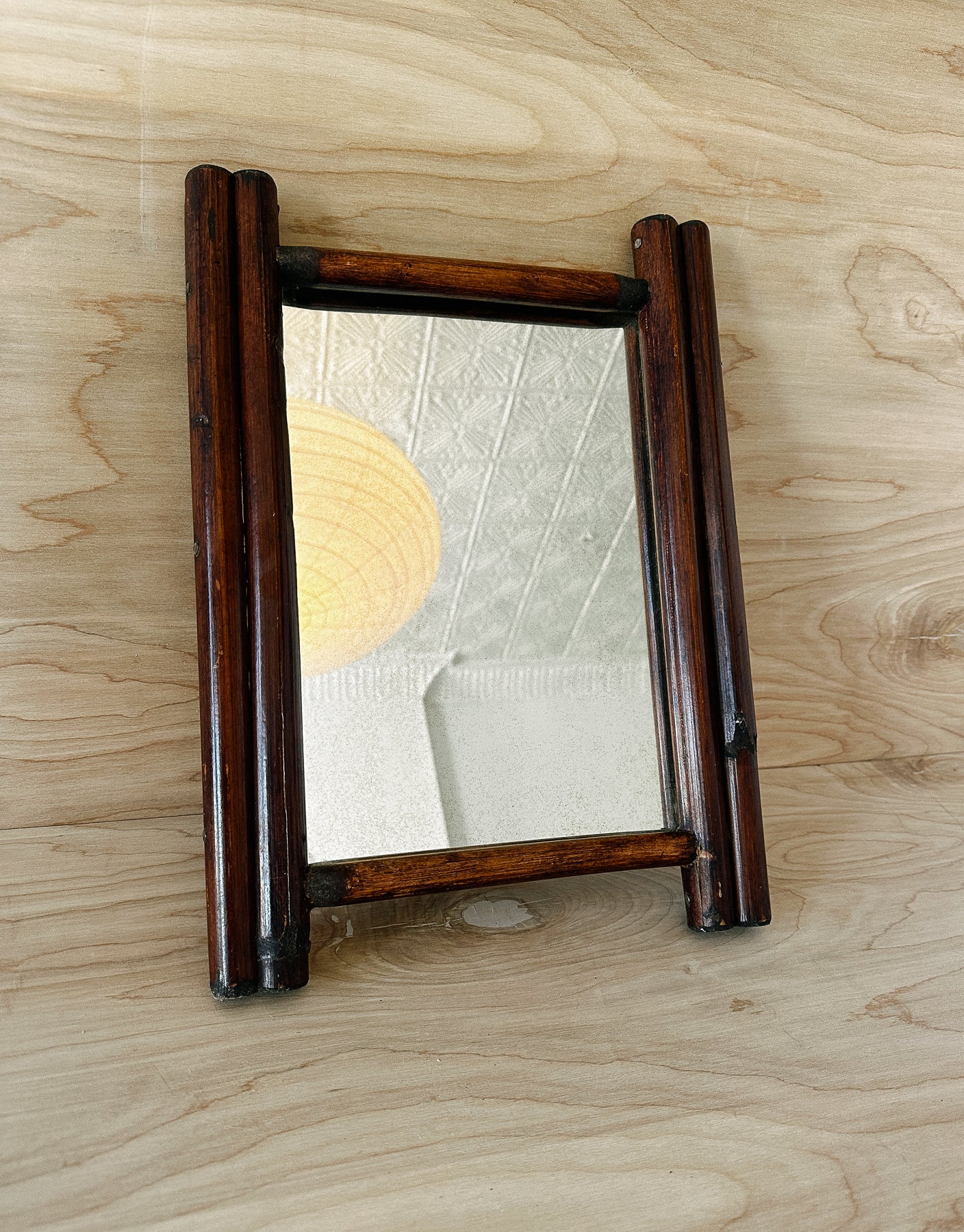 FRENCH BAMBOO MIRROR, C. 1960