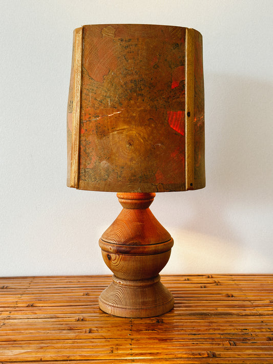 TURNED WOODEN LAMP, French