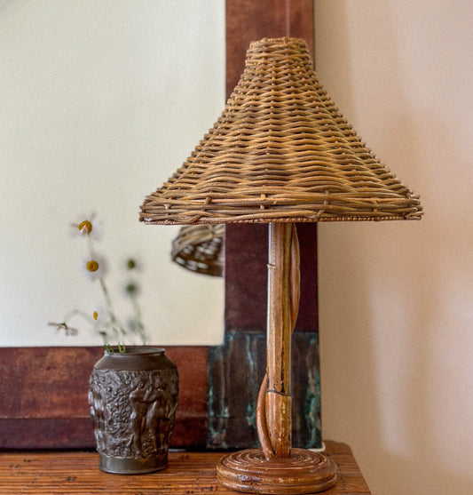 RATTAN TABLE LAMP, French