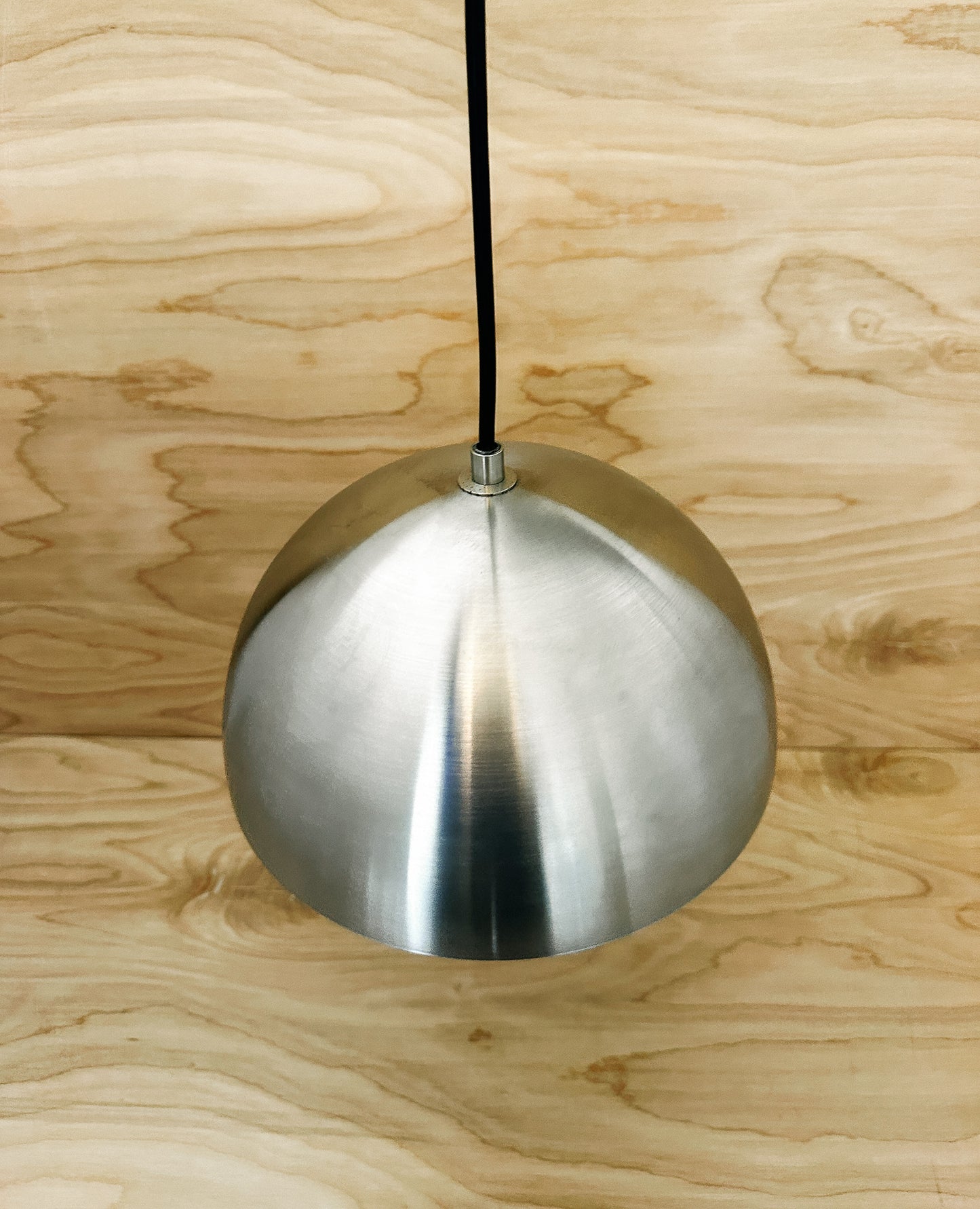 VERNER PANTON FLOWERPOT PENDANT LIGHT, BRUSHED SILVER C. 1970