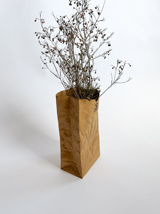 Artist Michael Harvey, Paper Bag Ceramic Vase