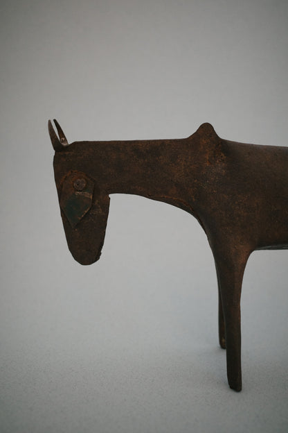 PATINA METAL COW SCULPTURE C. 1940