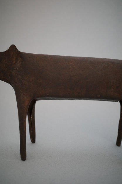 PATINA METAL COW SCULPTURE C. 1940