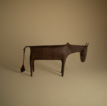 PATINA METAL COW SCULPTURE C. 1940