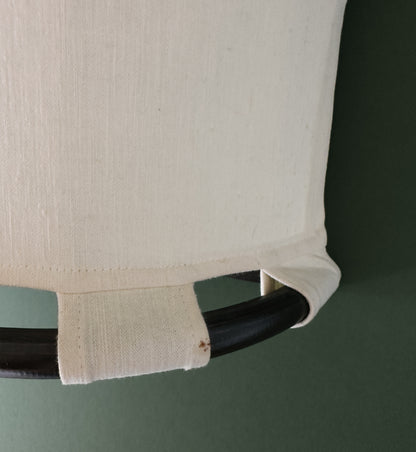 ANNA EHRNER FOR ATELJÉ LYKTAN, LINEN AND BAMBOO WALL SCONCES, PAIR C. 1970