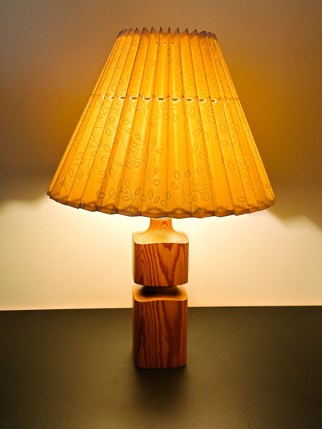 SWEDISH LARGE PINE LAMP, C.1970