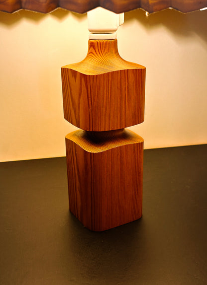 SWEDISH LARGE PINE LAMP, C.1970