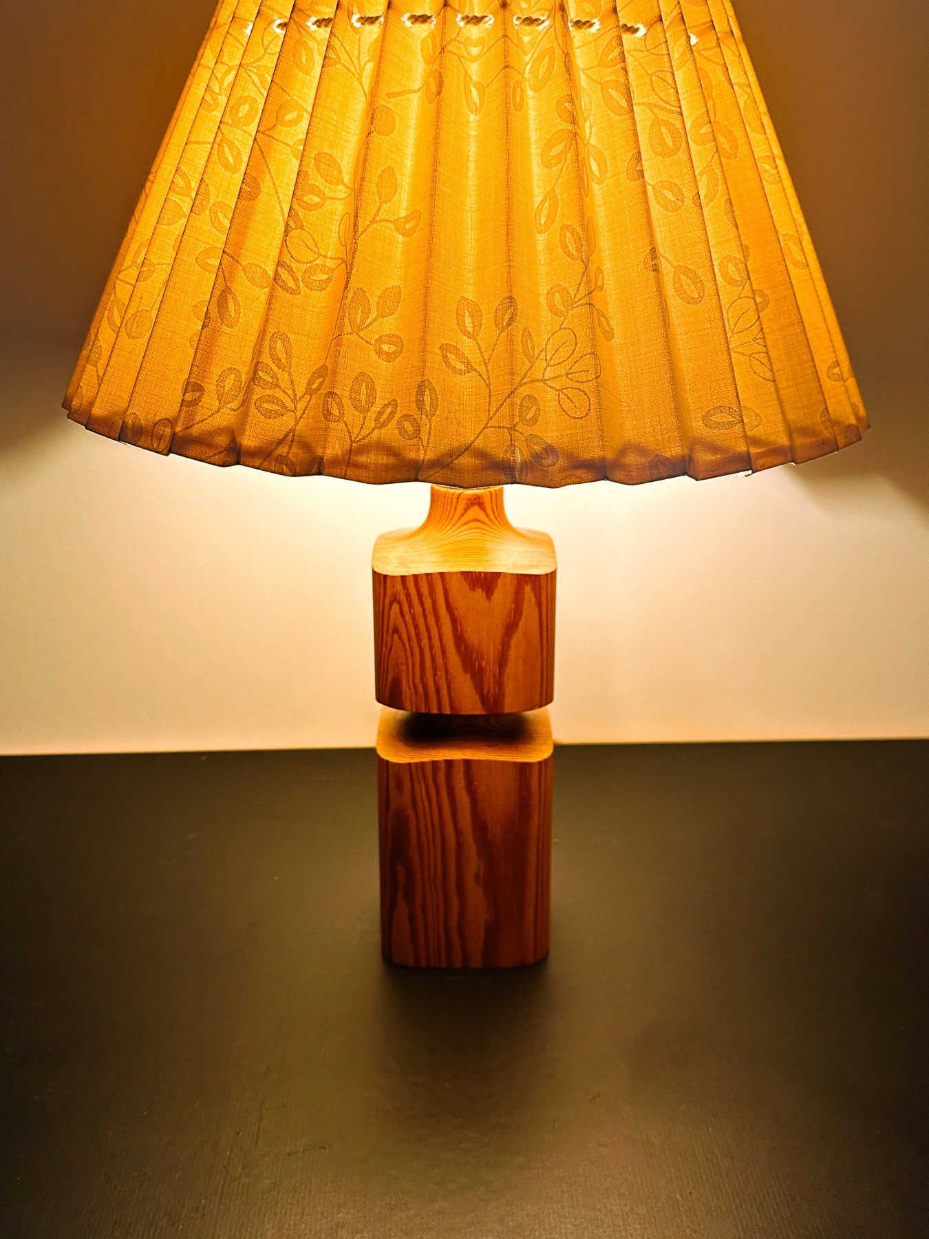 SWEDISH LARGE PINE LAMP, C.1970