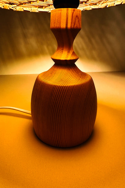 WOODEN SWEDISH LAMP, C. 1970