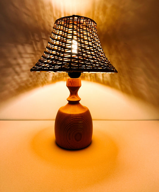 WOODEN SWEDISH LAMP, C. 1970