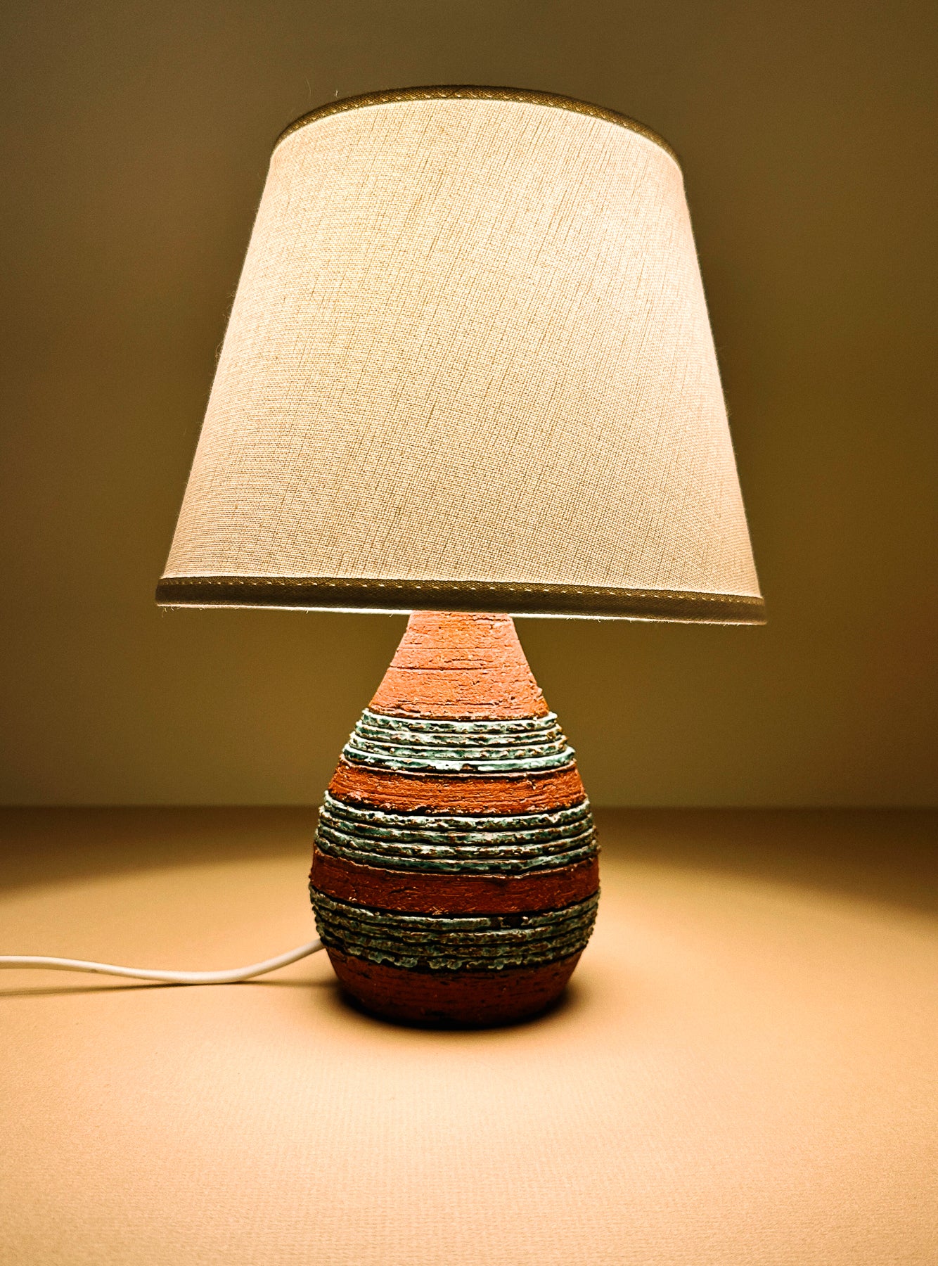 SWEDISH POTTERY LAMP, C. 1960