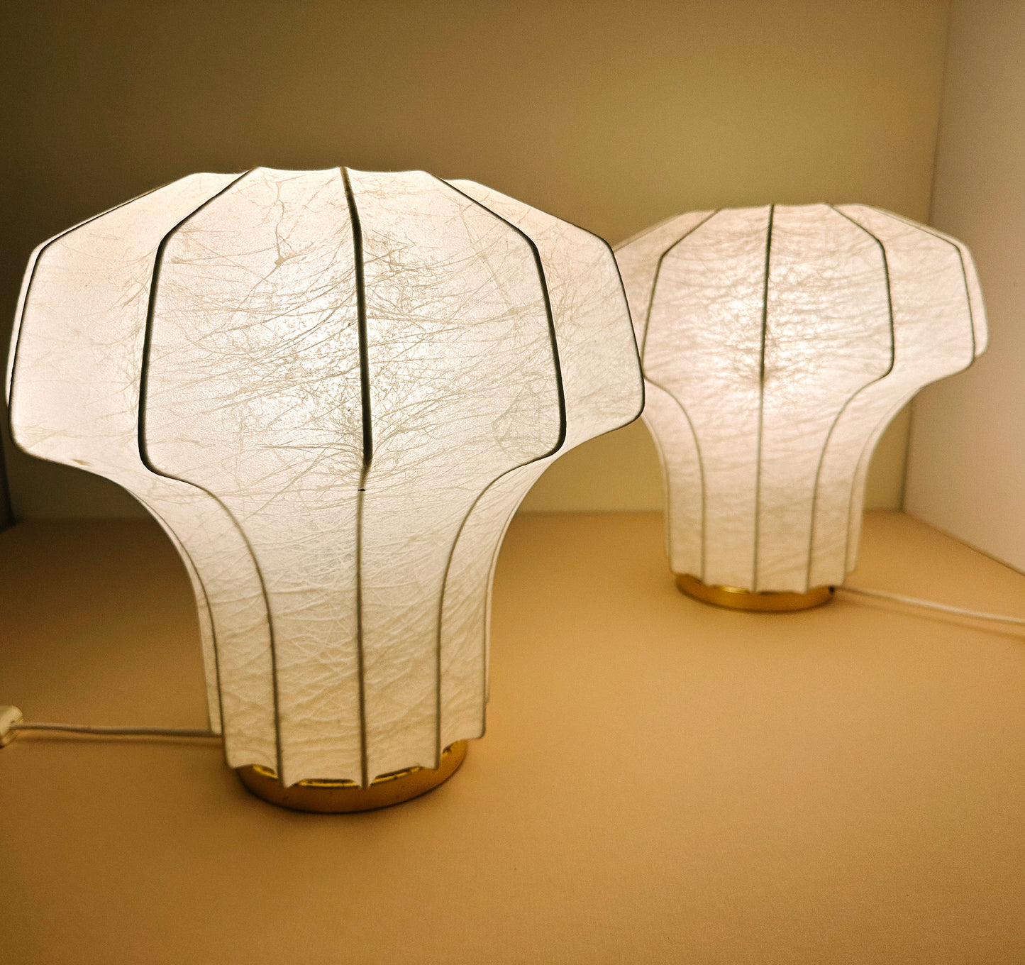 COCOON TABLE LAMPS, PAIR, c. 1960